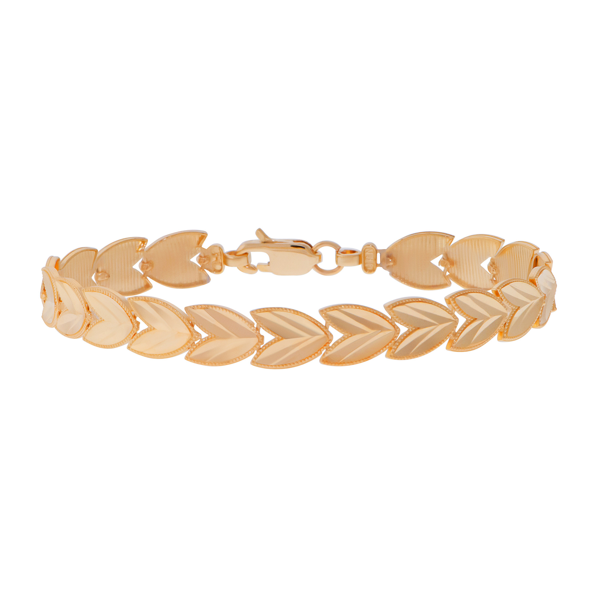 14k Yellow Gold 8mm Diamond Cut Bracelet 8 Inches
